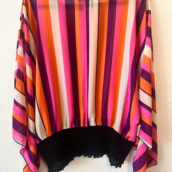 LoveJ Sheer Blouson with Batwing sleeves Size 2X - Picture 4 of 7